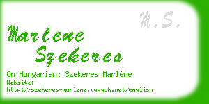 marlene szekeres business card